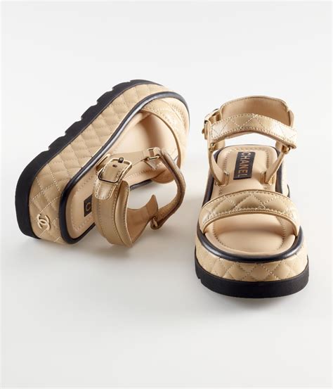 chanel sandals beige and black|chanel sandals official website.